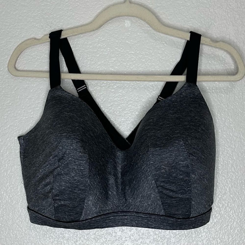 Cacique Charcoal Gray Marled Modern Lightly Lined Lounge Bra